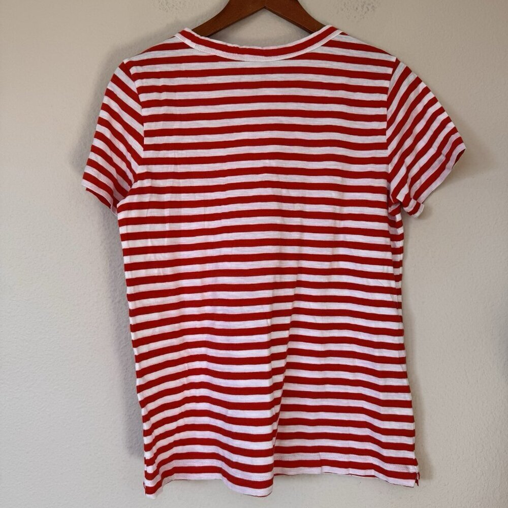 Loft Striped Everyday Crew Tee Red And White Size Small 100% Cotton - Picture 6 of 7